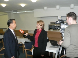 Our delegates being interviewed for Slovak TV