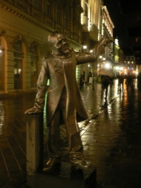 Another symbol of Bratislava - the Happy Man