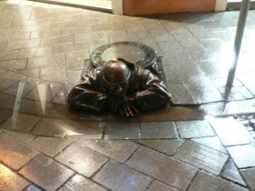 The most famous symbol of Bratislava - Man at Work!